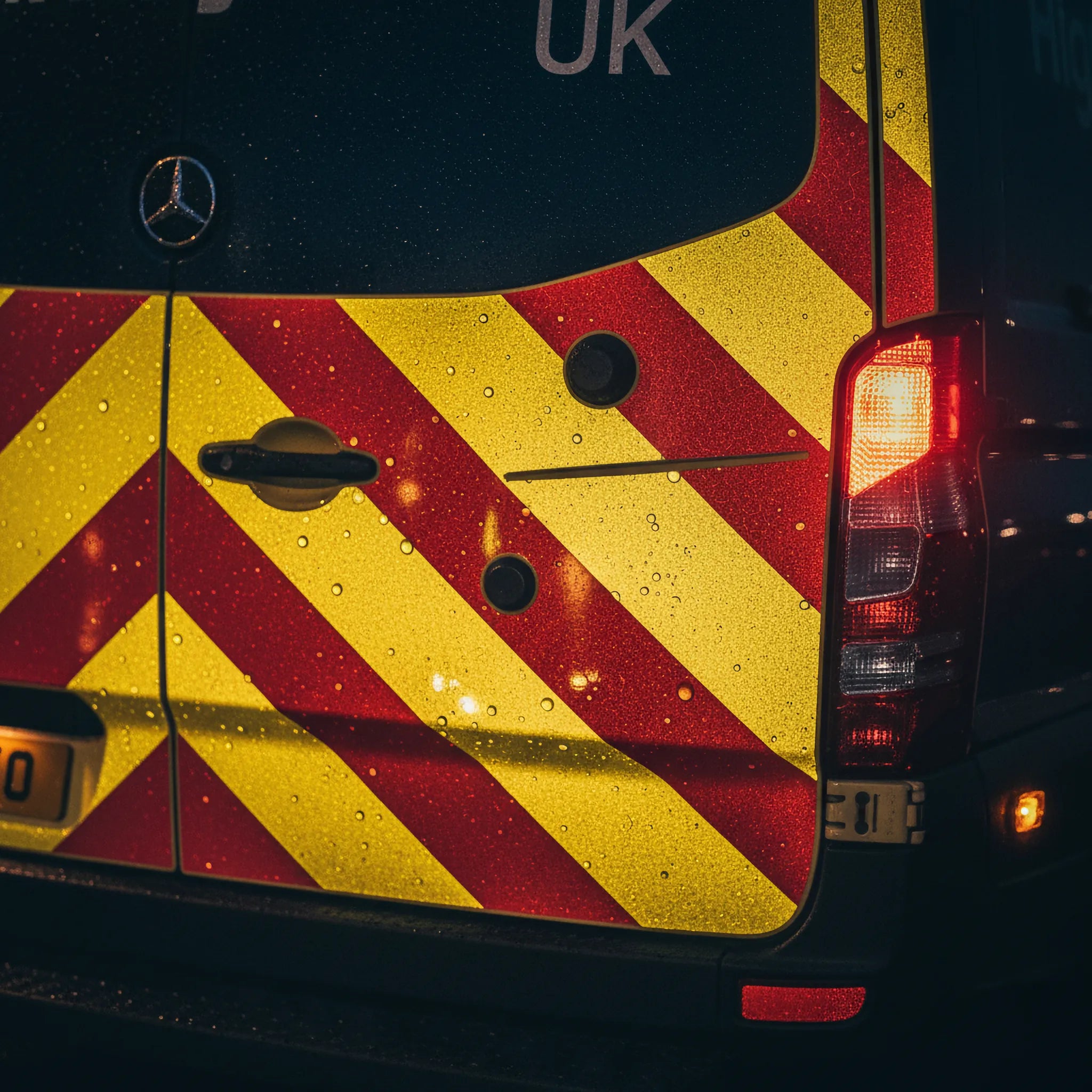 Reflective Vehicle Tape by Capital Letter Signs – detail image highlighting reflective properties