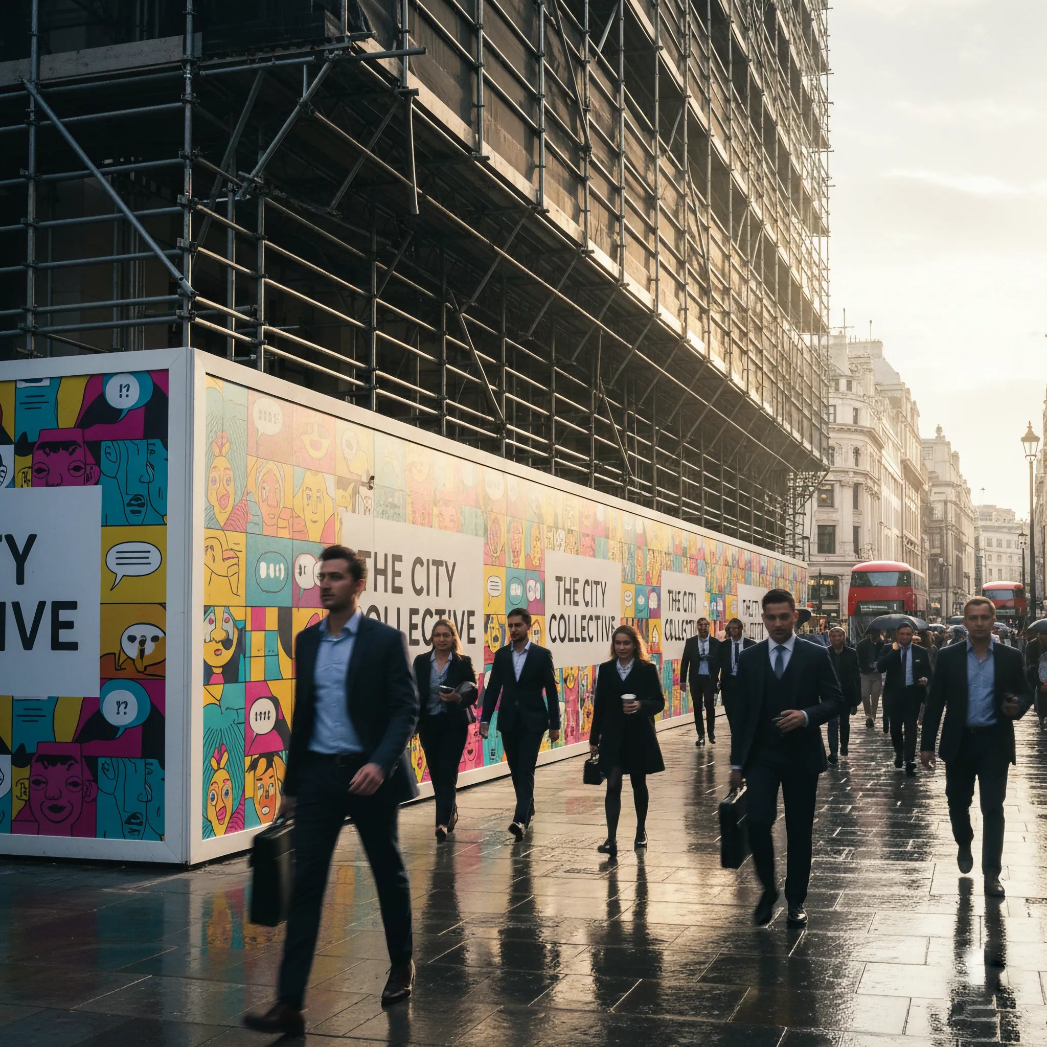 Site Hoardings by Capital Letter Signs – context image showing branded construction hoardings