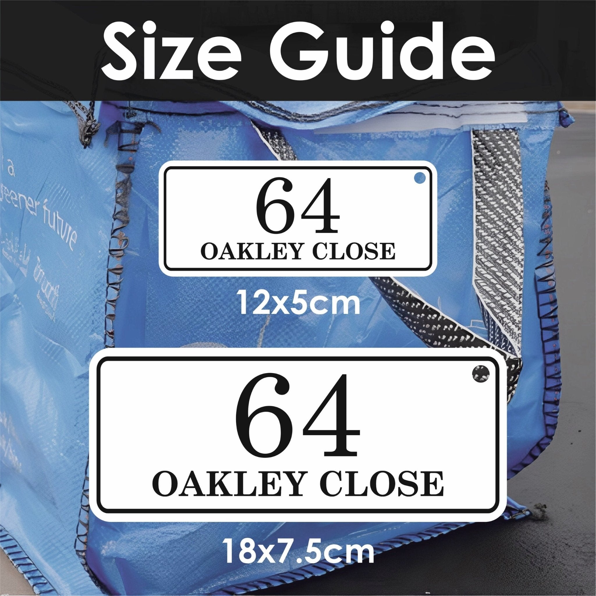 Traditional Recycling Bag Tags | Large Number Bin Tag - Capital Letter Signs