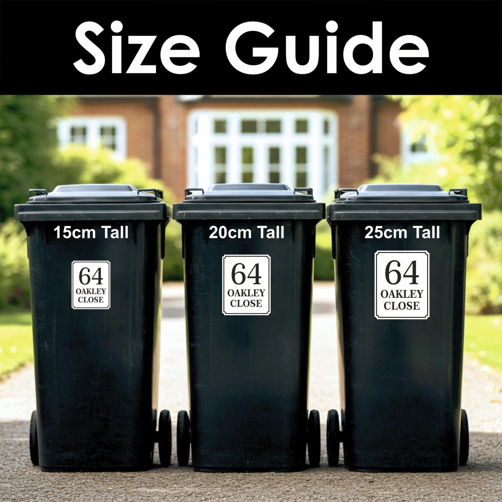 Wheelie Bin Sticker Labels | Vertical Style - Capital Letter Signs