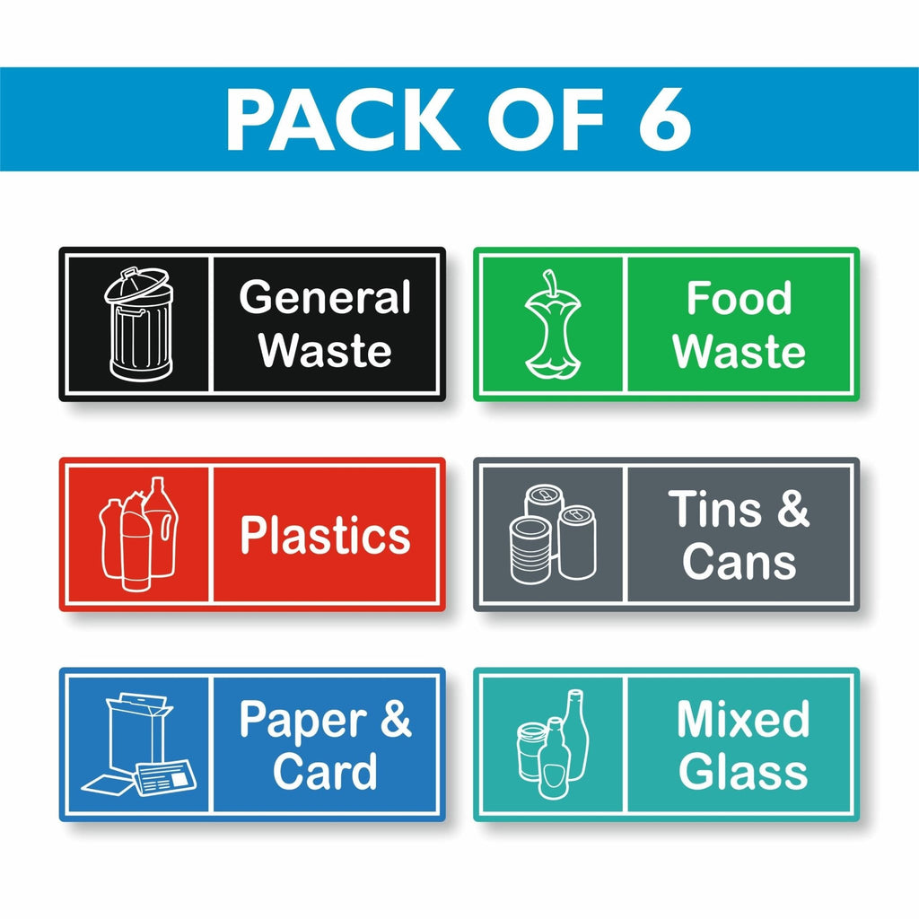 x6 Recycling Bin Labels | Waterproof Recycling Bin Stickers – Capital ...