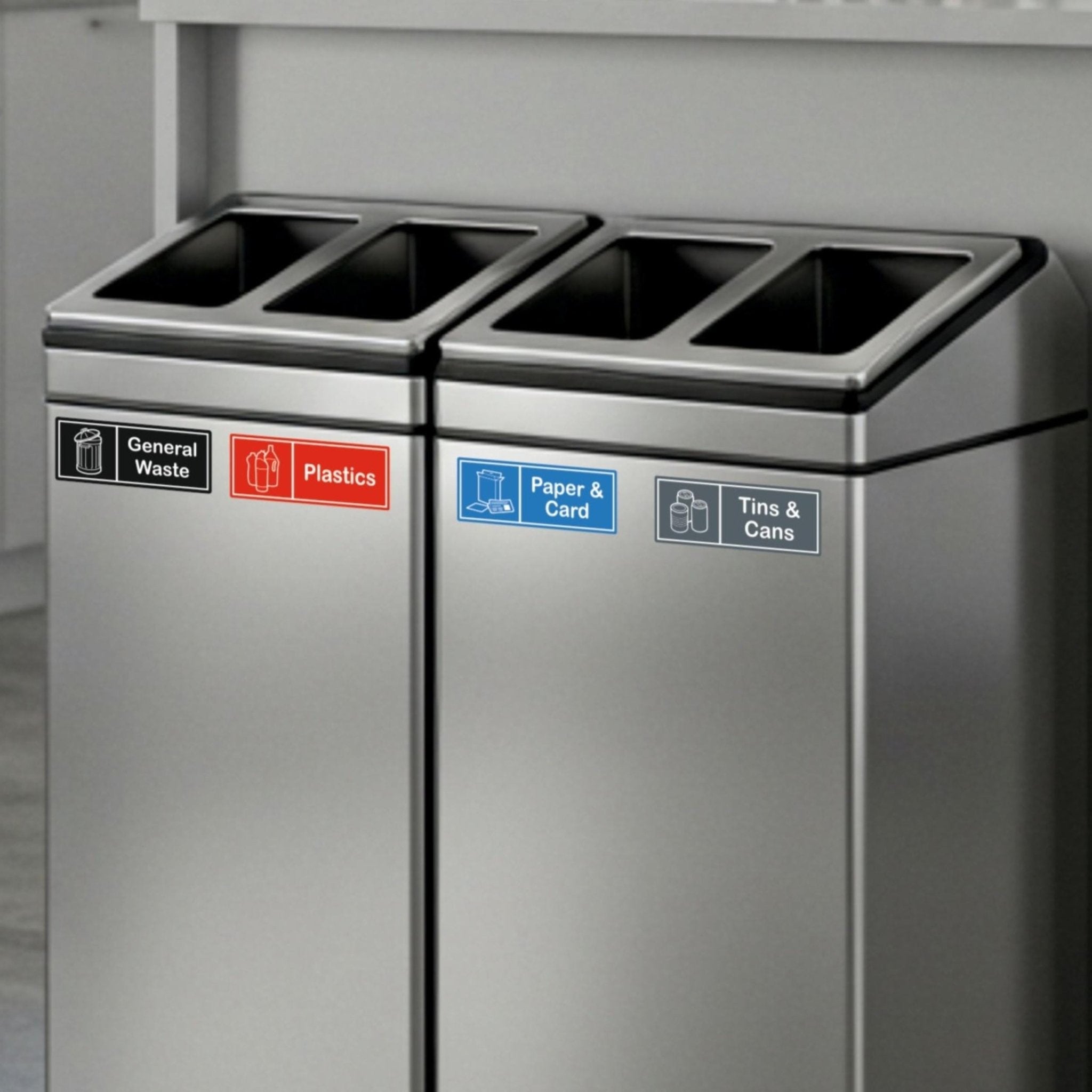 x6 Recycling Bin Labels | Waterproof Recycling Bin Stickers - Capital Letter Signs